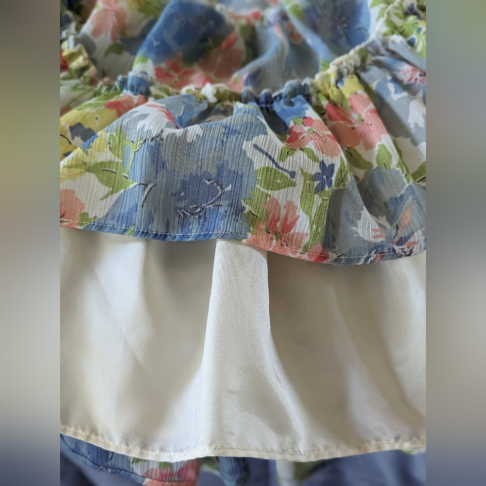 Ralph Lauren Floral Chiffon Party Dress Girls Size 5 - Picture 7 of 11